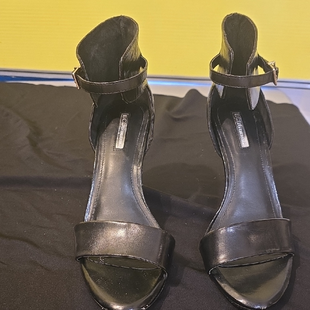 BCBGMaxAzria Black Ankle Strap Heels
